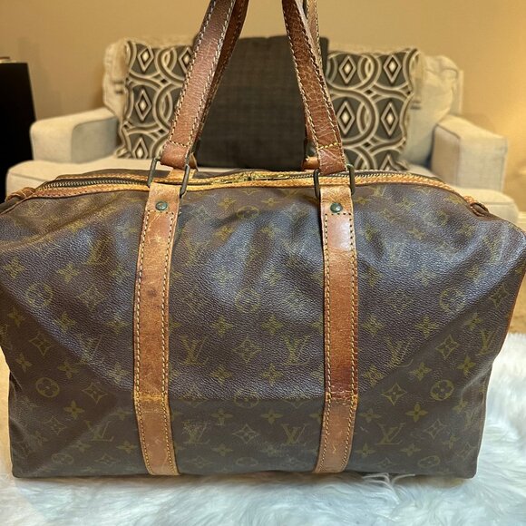 Authentic Louis Vuitton Monogram Coated Canvas Sac Souple 45 Boston Travel Bag - Picture 3 of 17